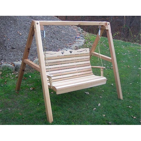 5 Ft. Cedar Royal Country Hearts Porch Swing With Stand